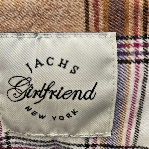 JACHS Girlfriend Plaid Cozy Flannel Pocketed Button Down Shirt Womens - Picture 4 of 10